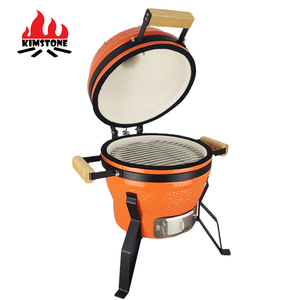 KIMSTONE <span class=keywords><strong>Kamado</strong></span> Usine Orange 13 Pouces Extérieur <span class=keywords><strong>Barbecue</strong></span> Petits Grils en Céramique Four à Charbon de Bois Cadeaux à un Ami Vente en Gros - Product Image 4