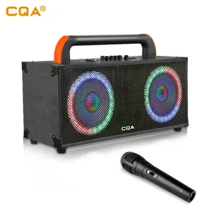 8 "נטענת חזק מסיבת רמקולים CQA פרטי boombox רמקול נייד עם סביב אור/מיקרופון/FM/USB/גיטרה