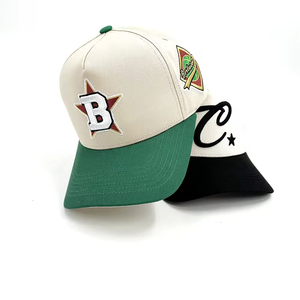 5 Panel Structured Golf Cap Curved Velvet Brim Custom 3D Embroidery Letter Cotton Breathable Sporty Fashion Baseball Hat - Product Image 2