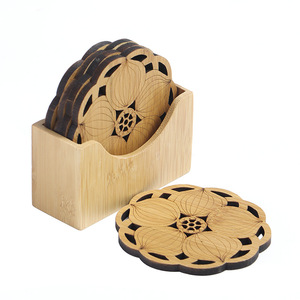 Posavasos de bambú, tapetes resistentes al calor y aislantes del calor, tapetes para té creativamente tallados inspirados en el estilo Zen, portavasos, tapetes para teteras - Product Image 5