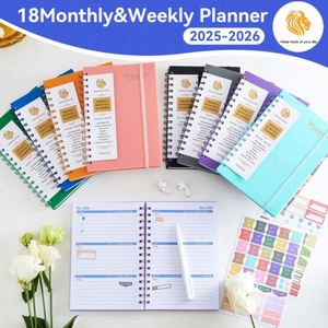 Agenda Semanal Espiral A5 Mairun 2025 Personalizada, Cuaderno Diario de 100 Hojas con Costuras de Hilo de Cuero PU, Horarios Diarios Impresos - Product Image 6