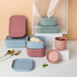 H-0068 Boîte à lunch scolaire en silicone à 3 compartiments avec logo personnalisé, anti-fuite, sans BPA, <span class=keywords><strong>micro</strong></span>-ondable, chauffable, durable - Product Image 5