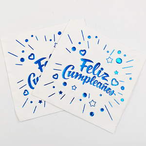 Serviettes carrées estampées à chaud de style espagnol, serviettes en papier jetables haut de gamme pour hôtels, restaurants, célébrations d'anniversaire - Product Image 1
