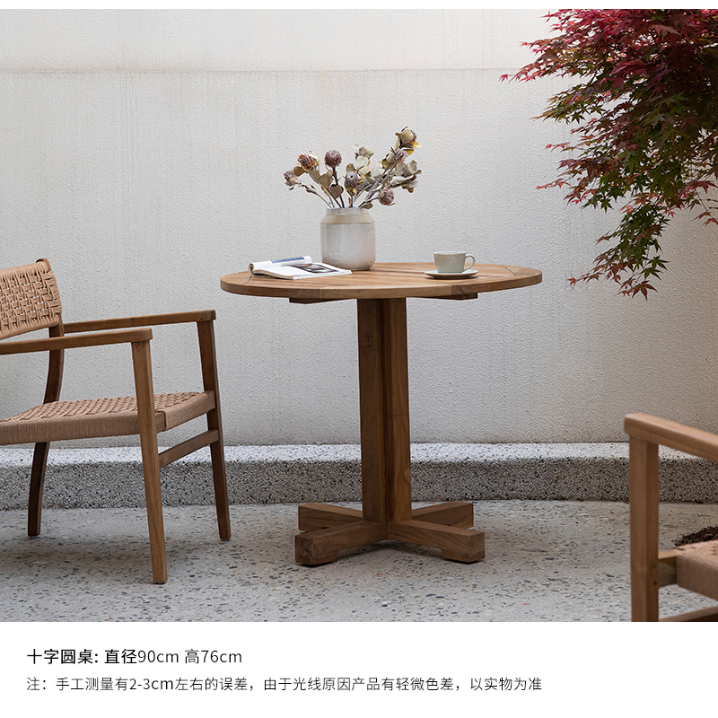 Mesa redonda en forma de cruz 90cm