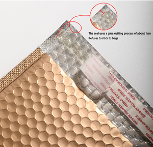 Sac à bulles épais coloré avec revêtement laser argenté 0,5 mil, non toxique, 20x25+4cm, impression sérigraphique, sac de beauté pour expédition aérienne - Product Image 6