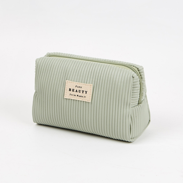 Accept Private Label High Quality Vegan Leather Cosmetic Vanity Bag Clutch Organizer for Women