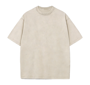 Camiseta vintage de algodón grueso de manga corta, camiseta básica lavada con cuello redondo, camiseta personalizada de alta calidad al por mayor para hombre - Product Image 5
