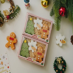 <b>Set</b> of 3 Cute Christmas Tree Gingerbread Man Snowflake Scented Aroma <b>Candles</b> in <b>Gift</b> Box for Home Decoration - Product Image 2