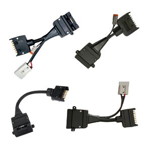 Aangepaste 12-pins platte naar 7-pins platte aanhangeradapterkabel, stekkerkabelboom met 2-weg zware stroomaansluiting - Product Image 1