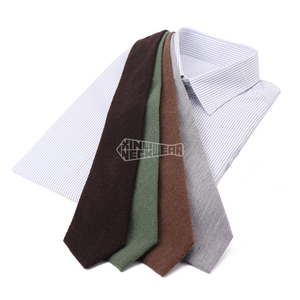 Cravates unies formelles marron chocolat et gris pour hommes, cravates tissées en mélange de <span class=keywords><strong>laine</strong></span> et de polyester vert sauge, disponibles en ligne - Product Image 2