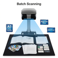 Scanner de documents A3 sans contact à haute vitesse Fujitsu Scannap SV600, CCD couleur 24 bits, 600 dpi, USB pour bibliothèque et archives
