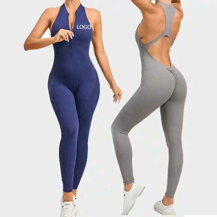 Frauen Mädchen Mode neues Modell One Piece Cross Back Yoga Workout Aktiv Stretchy Heather Scrunch Butt Gym Jumps uit