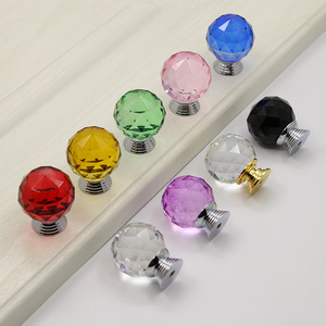 درج خزانة مطبخ كريستالي للأثاث ، مقابض دائرية ملونة حديثة - Product Image 2