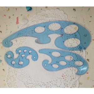 MiniFish Français Professionnel <span class=keywords><strong>Couture</strong></span> Modèle Dessin Animé Dessin Outils Ensemble Multi-fonctionnel En Plastique Courbe Règle 30cm Modèle En Plastique - Product Image 3