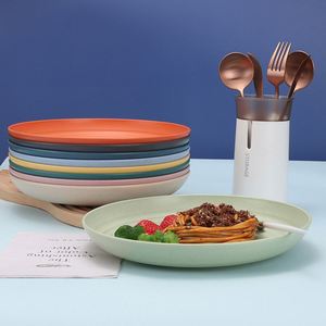 Assiette à dîner écologique en paille de blé, plateau à fruits et en-cas en plastique de qualité alimentaire - Product Image 3