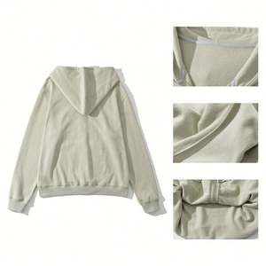 Design personnalisé vêtements techniques d'extérieur, sweat à capuche pour femmes, chemises à manches longues, veste, sweat à capuche zippé épais et uni 450 Gsm pour femmes - Product Image 5