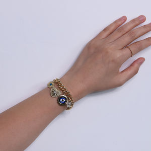 الجملة 2022 المرأة مصمم سوار القلب قلادة العين سحر سوار الذهب مطلي الفولاذ المقاوم للصدأ سلسلة أساور - Product Image 6