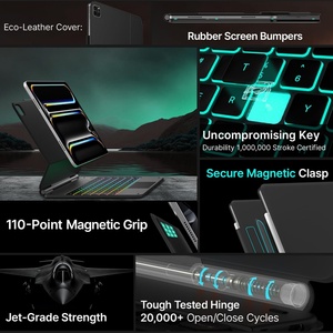 Ma thuật bàn phím trường hợp đối với <span class=keywords><strong>iPad</strong></span> Pro 13-inch (M4) 2024 11 inch Backlit màu sắc chủ bút cảm ứng đa Trackpad từ đứng laudtec - Product Image 5