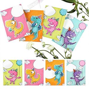 Tarjeta de Felicitación Ecológica para el Regreso a Clases Jude Lyjenny, Diseño de Dinosaurio, Papel de Arte de 250g, Impresión Offset con CMYK y Lámina Dorada - Product Image 1