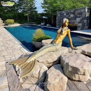 Outdoor Garden Park Decor Life Size <strong>Bronze</strong> <strong>Mermaid</strong> <strong>Statue</strong> Sculpture - Product Image 5