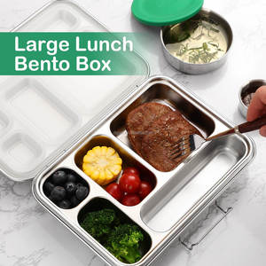 Aohea 304 Stainless Steel Outdoor Bento <b>Box</b> Portable Camping <b>Lunch</b> <b>Box</b> Leakproof Food Container for Kids Adults School - Product Image 3