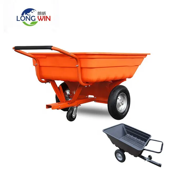 Heavy duty poly jardim fazenda atv dump trailer carrinho