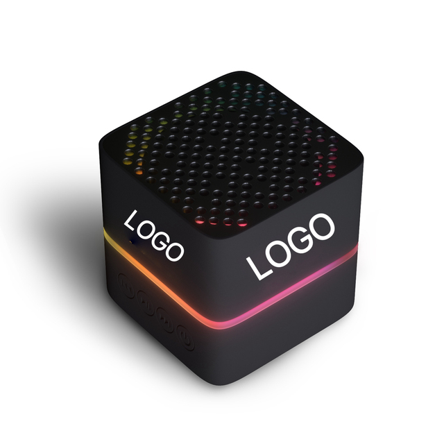 Music Sound 5w Powered Rgb Electronic Gadget Mini Cube Portable Speaker Out Door Silicon Speaker With Custom Business Led Logo