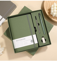 Cuaderno de Tapa Dura Cosido con Hilo de Cuero de Lujo al por Mayor, Diario de Negocios Personalizable Corporativo con Bolígrafo y Juego de Caja de Regalo USB