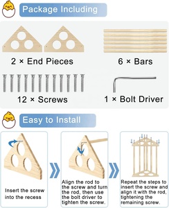 Support de perchoir de poulet perchoir de formation en <span class=keywords><strong>bois</strong></span> pour bébés poussins et poules <span class=keywords><strong>poulailler</strong></span> couveuse produit pour animaux de compagnie - Product Image 3