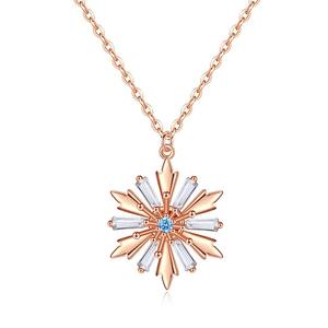 Collar de copo de nieve de plata de ley 2022, colgante giratorio, joyería de moda, 925 - Product Image 3