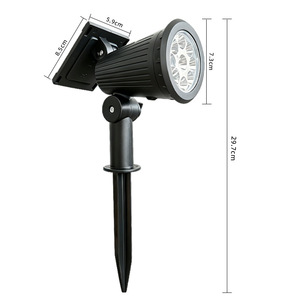 Lampe solaire à 9 LED pour extérieur, jardin, pelouse, arbres, éclairage au sol, éclairage paysager avec panneau solaire - Product Image 5