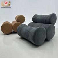 HJ HOME Ensemble de meubles italiens luxueux pour le salon méridienne en tissu vintage en cuir pour plancher fauteuil de détente