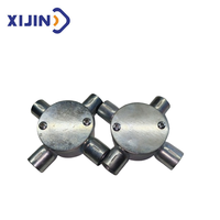 Raccords de conduites en acier Locfit - Boîte de jonction à 4 voies de 25 mm avec couvercle et joint, norme AS/NZS 2053, indice de protection IP65, finition HDG