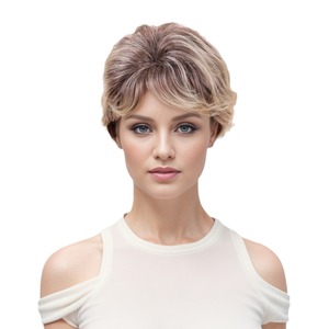 Peluca Lulin, peluca corta y rizada L3240, color marrón degradado para mujer, cualquier forma de rostro - Product Image 5