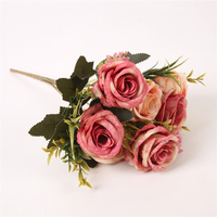 Hochwertige künstliche echte Note Seidenrosen Blumensträuße Mittelteil Tischdekoration Hochzeit Dekorblumen