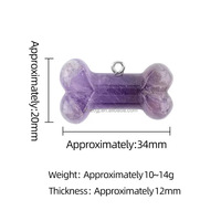 Pendentif en os de cristal naturel œil de tigre en gros, accessoire pour chien et animal de compagnie, pendentif de collier DIY, os d'agate sculpté en pierre naturelle originale