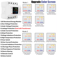 TUYA WiFi intelligent bidirectionnel énergie puissance kWh mètre fuite sur sous-tension protecteur relais interrupteur limite de courant EAEMP3C