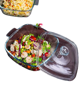 Bandejas para Hornear Cuadradas de Vidrio de Borosilicato Alto al por Mayor, <span class=keywords><strong>Bandeja</strong></span> para Hornear de 0.8L con Tapas y Bandejas, Compatible con <span class=keywords><strong>Horno</strong></span> - Product Image 1