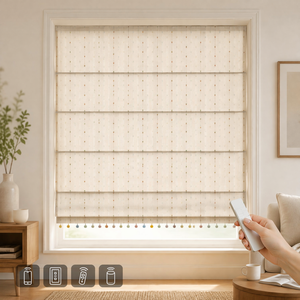 Persianas Romanas Modernas Inalámbricas de <span class=keywords><strong>Tela</strong></span> Opaca YCSP <span class=keywords><strong>para</strong></span> Habitación <span class=keywords><strong>Infantil</strong></span>, Persianas Romanas Automáticas <span class=keywords><strong>para</strong></span> Oscurecimiento de Habitaciones - Product Image 1
