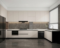 Meubles de cuisine modulaires Lesso Home modernes et écologiques, de forme carrée, à concept ouvert, avec évier, ignifuges, solutions personnalisées pour les grands projets de villas