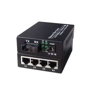 Mejor Precio, Gran Oferta: Convertidor de Medios SC 10/100M, Transceptor de Fibra Óptica SC 4 RJ45 + 1, Monomodo, Monofibra - Product Image 5