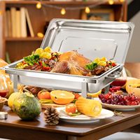 Chauffe-Plat Professionnel 9QT en Acier Inoxydable pour Buffet – Idéal Hôtellerie et Restauration