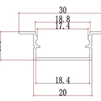 Profilé LED personnalisable de haute qualité 20*10 pour sol et mur de cuisine, profilés en aluminium extrudé pour voiture avec canaux lumineux LED