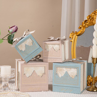 Boîte-cadeau en velours de feu d'artifice doré de style européen de petite taille, boîte-cadeau de souvenir de mariage, boîte de bonbons de mariage à main de banquet