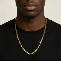 Collier chaîne longue torsadée en acier inoxydable pour homme, bijoux géométriques tendance