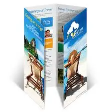 KEYEE-W özel katlanmış broşür el ilanı reklam kataloğu parlak kağıt üç katlı akordeon kat broşür baskı dijital baskı