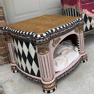 Cuccia per Animali in Legno Massello Intagliato Stile Europeo, Nido per Gatti in Legno Massello, Lussuoso Letto per Cani - Product Image 3