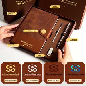 Carnet A5 promotionnel à couverture rigide pour entreprise, avec stylo et clé USB, coffret cadeau de bienvenue pour anniversaire ou conférence - Product Image 4