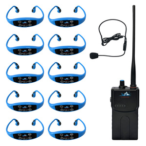 10 Auricolari Subacquei H907, <span class=keywords><strong>1</strong></span> Kit Trasmettitore FM H900, 12 Canali Impermeabili con Controllo Volume e LED per Comunicazione Istruttore Nuoto - Product Image 2