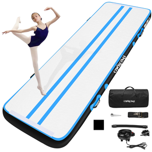 Matras Yoga balok keseimbangan senam tiup lantai udara PVC 10 kaki 13 kaki 16 kaki 20 kaki tikar udara merah muda Jalur tiup Tumbling udara - Product Image 1